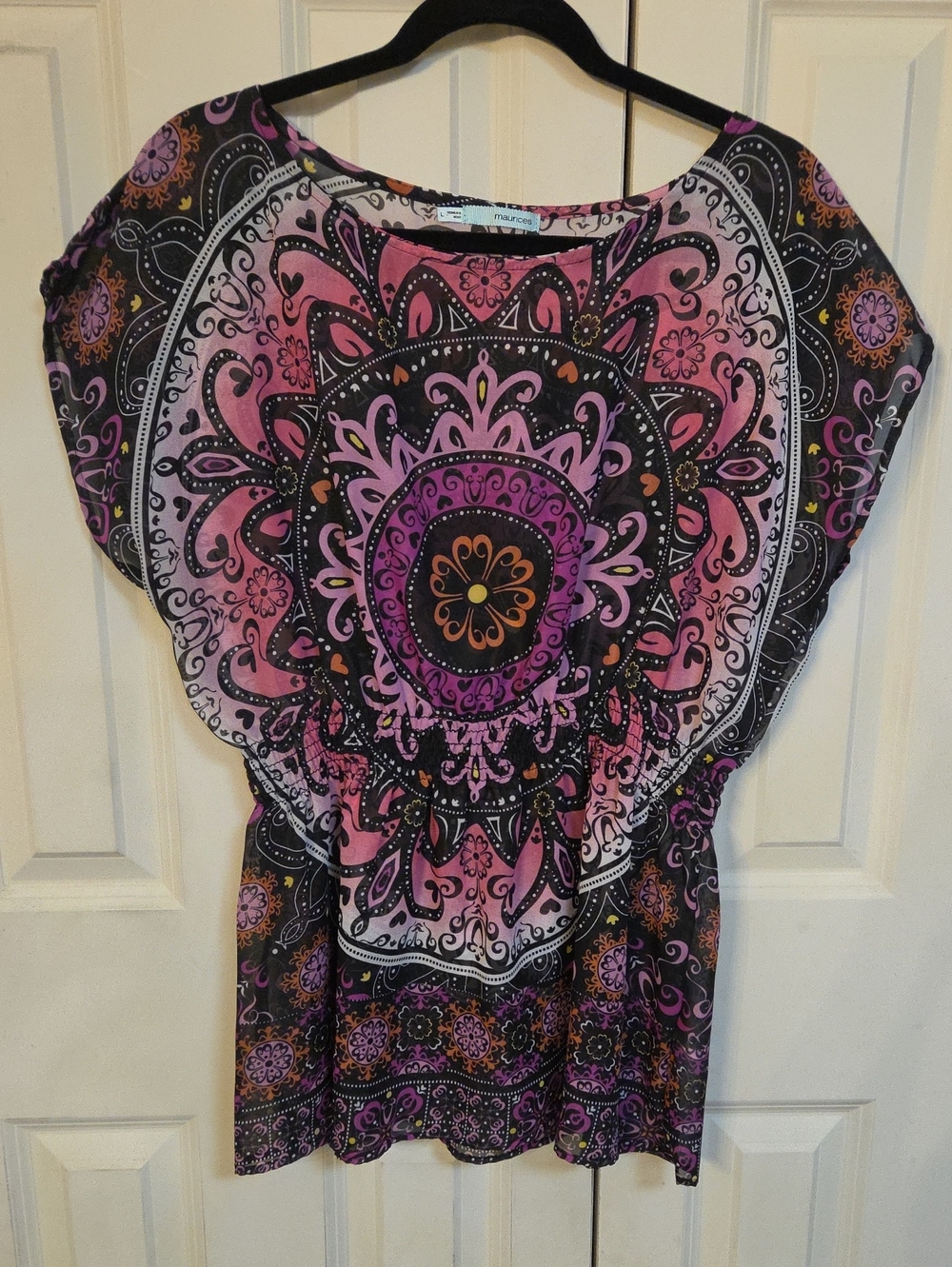 Maurices Pink Purple Paisley Medallion Tunic